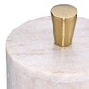 Queenza Marble Salt Cellar with Lid and Brass Knob (Brown)