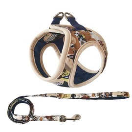 Maychan Meichan Reversible Step-in Harness & Lead Set Reversible Step in Dog Harness Set (S, Blue)