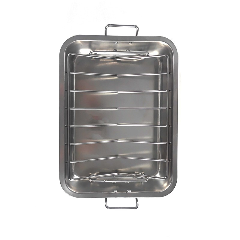 VBOYL 16" Premium Stainless Steel Roaster Pan Set with Baking