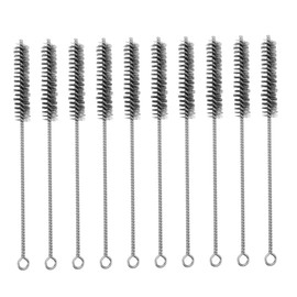 FOMIYES 10Pcs Stainless Steel Tube Cleaning Brushes with Long Handles Durable Flexible Drain Pipe Scrubbers for Removal Compact Lightweight Design with Hanging Ring for Easy Storage
