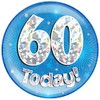 OAKTREE UK 633551 6" Jumbo Badge 60 Today Blue Holographic