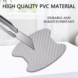 Door Protection 4 Set Red Carbon Fiber Truck Car Door Handle Protector Anti-Scratch Small Size