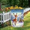 BlissYard Christmas Reindeer Garden Flag 12x18 Inch Red Nose Rudolph