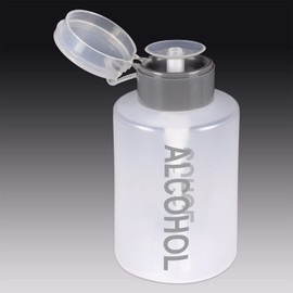 Beauticom 9 Oz Gray Push Down Alcohol Labeled Dispenser