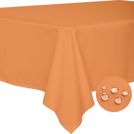 BYDOLL Table Cloth Orange 70x120 Inch Tablecloth for 8 Foot Rectangle Tables Outdoor Washable Wrinkle Free and Spillproof Polyester Tablecloth for Festival Camping Picnic Party Cover