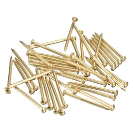 QUARKZMAN Pack of 160 Small Tiny Nails 1.5 mm x 25 mm (DxL) Tiny Brass Nails Hardware Nails Small Nails for Wood DIY Decorative Boxes Household Accessories Brass Clay