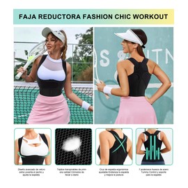 SUNACGO Faja para Postura de Espalda Ajustable,Corrector de Postura,Fajas Reductoras de Abdomen y Cintura para Mujer Invisible, Postura Posparto Entrenador Corrector (S-2XL)