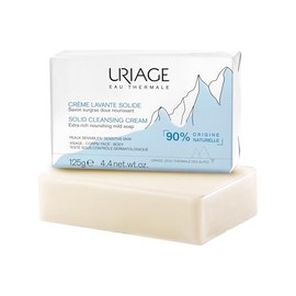 Uriage Jabón Sólido 125g - Limpiador rostro y cuerpo para una piel limpia, suave e hidratada - Fórmula con 90% de ingredientes de origen natural - Apto para pieles sensibles