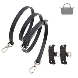 OLSEEY Purse Strap Kit for Longchamp Bag，Crossbody Strap Compatible for Longchamp Mini Pouch Conversion Kit(Black-silver Hardware)