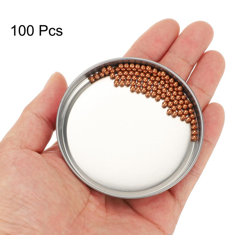 sourcing map 100 Pcs Precision Solid Copper Bearing Balls 3mm