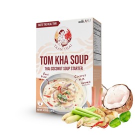 TAAN THAI TOM KHA Soup Starter – Authentic Thai Coconut Soup from Thailand with Real Herbs & Coconut Milk – Vegan, Gluten-Free, No Preservatives – Easy Kit, 2 Packets (6 Cups)