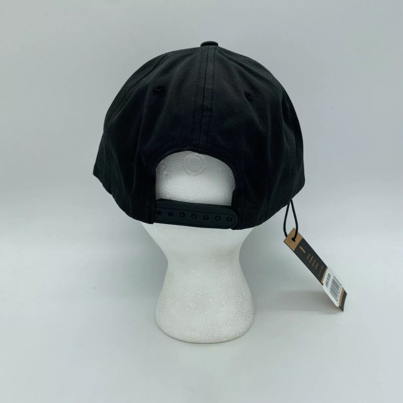 NoBull Men's Flat Brim Snapback Hat Cap Solid Black White