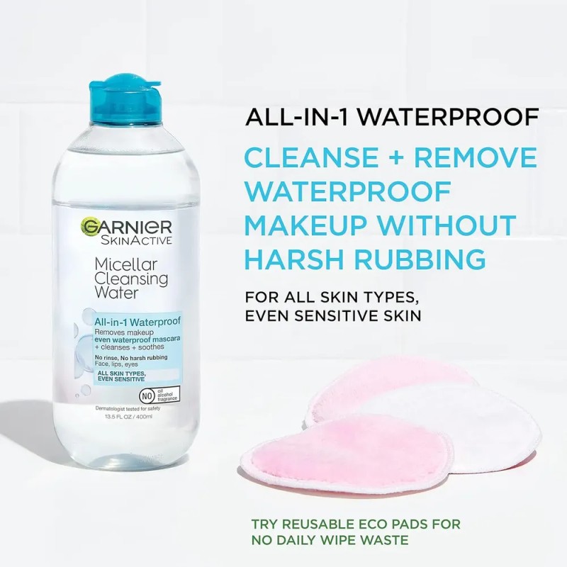 Garnier Skinactive - Agua Micelar Para Maquillaje Impermeabl