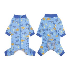 Pupsooft Recovery Suit for Dogs Full Zipper, Four-Legged Onesie Dog Recovery Suit After Surgery, Cute Soft Bodysuit Cone Alternative Male Female Dog Neuter Anti Licking Wounds, Ocean, X-Large