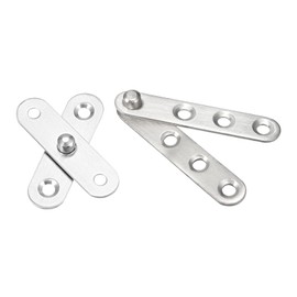 uxcell Stainless Steel Pivot Hinge 16 Sets, for 360 Degree Rotating Door, 8 Pcs: 60mm x 11mm and 8pcs: 57mm x 16mm