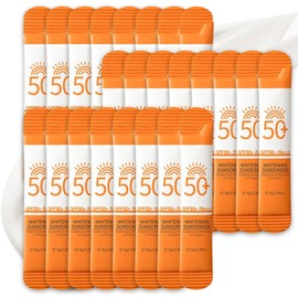 24 Pack Sunscreen SPF 50+, Travel Size Sunscreen Without White Cast, Mini Sun Cream for Face & Body, Lightweight UV Protection for Daily Use, Sun Protection Waterproof & Non-Greasy,8g per piecec