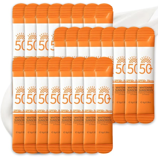 24 Pack Sunscreen SPF 50+, Travel Size Sunscreen Without White