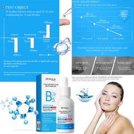 BIOAQUA Hyaluronic Acid Vitamin B5 Soothing Repair Face Essence Moisturizing Facial Skincare Shrink Pores 30ml/1fl.oz
