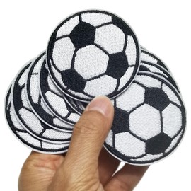 2.6"x2.7" 12pcs Soccer Sports Iron On Sew On Cloth Embroidered Patches Appliques Machine Embroidery Needlecraft Sewing Projects DIY