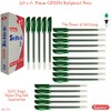SAINO 20 x 0.7mm Fine Tip Softek GREEN Ballpoint Pens