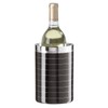 Oggi Stainless Steel Double Walled Wine Cooler, Black Stripe