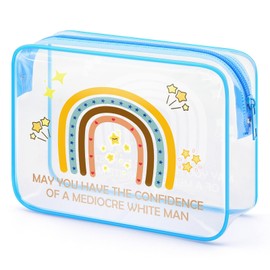 Gfhzdmf Inspirational Gift for Women Clear Makeup Bag Motivational Gifts for Friends Daughter Transparent Cosmetic Bag Feminist Present for Girls Sisters Graduation Christmas Birthday Present for Her