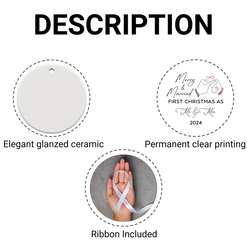 First Christmas Mr & Mrs Ornament 2024, Just Married Ornaments