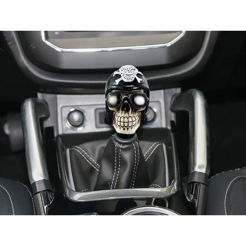 Lunsom Skull Resin Stick Shift Knob, Pirate Shape Shifting Head