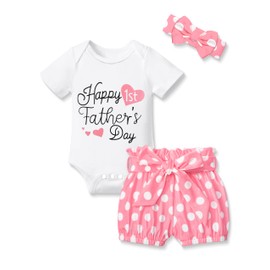TyeSmo My First Fathers Day Baby Girl Outfit Fathers Day Outfit for Baby Girl Happy First Fathers Day Baby Girl Outfit 1st Fathers Day Outfit Baby Girl 3-6 Months