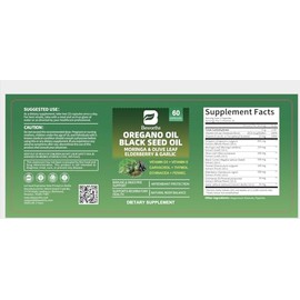 B BEWORTHS Oil of Oregano with Black Seed Oil - Carvacrol Oregano Oil Capsules with Moringa, Olive Leaf, Elderberry, Echinacea, Garlic, Fennel Support Immune, Antioxidant & Digestive Health - 150 Ct