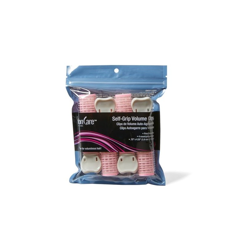 Salon Care Pink Self-Grip Clips (4 Count)