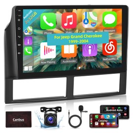 Wireless Apple Carplay Android Car Radio for Jeep Grand Cherokee 1999-2004, 2+32G 9 Inch Touchscreen with Android Auto/Multiple UI/DSP/GPS/WiFi + AHD Backup Camera