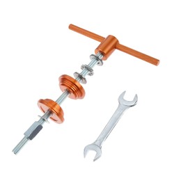 Aupoko Bicycle Headset Press-in Tool, Bottom Bracket Pressure Installation Tool, Bicycle Repair Accessories Bearing Installer BB Universal Installer with Wrench, Orange