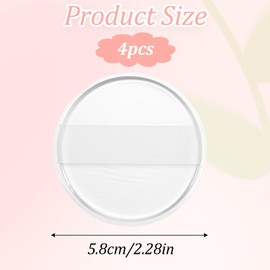 4Pcs Silicone Makeup Sponge, Clear Round Powder Puff Washable Makeup Applicator for Women Girls Non-Absorbent Cosmetic Beauty Blender for Foundation, Concealer, Cream, Blush, Highlighter
