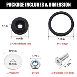 DUSCOKE Car Bumper Quick Release Kit, Car Front Rear Bumper Clips Fasteners Kit with Screws Nuts Washers Rubber Band, Universal Vehicle Fenders Holder Repair Set for Trunk Hatch Lid (Black)