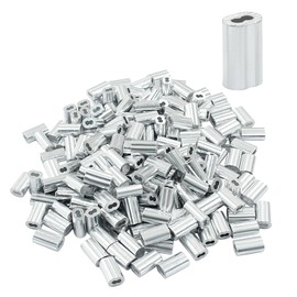 Murtenze 250Pcs 3/64" Wire Rope Sleeve, Aluminum Cable Crimp Sleeves, Crimping Loop Sleeve for Cable and Wire Rope Crimp Double Barrel Crimp Sleeves(M1.2-3/64")