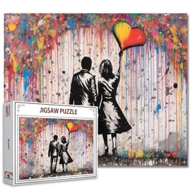 Tucocoo Graffiti Jigsaw Puzzles for Adults, 1000 Pieces Street Couple Love Banksy Art Jigsaw Puzzle Colorful DIY Jigsaw Puzzles for Home Decoration Gifts Family Puzzle Perfect for Game Night 50x70cm