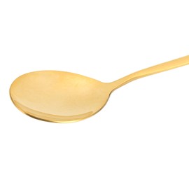 Gold Soup Spoon, Brass Long Handle Mixing Spoon Dessert Spoon for Home Kitchen Restaurant Party