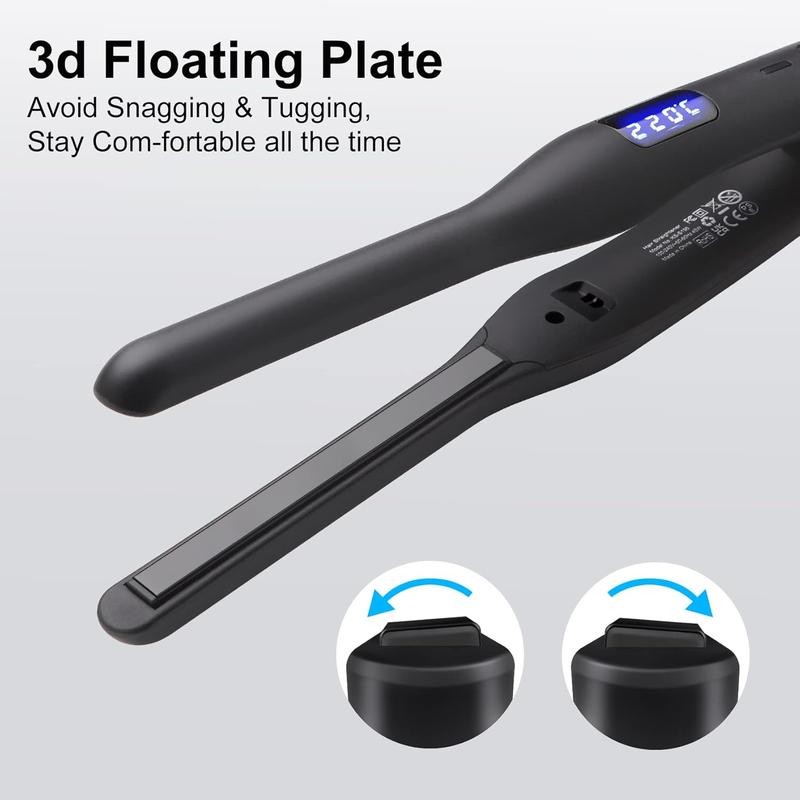 Hair Straightener Pencil Flat Iron, Ceramic Mini Small Flat Iron
