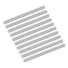sourcing map 10Pcs 304 Stainless Steel Rods, 3mm x 51mm Metal Solid Shaft Round Rod Lathe Bar Stock for Model Plane Cars Ship DIY Craft Metal Working