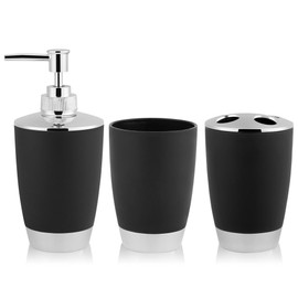 ZJchao El Traje de baño, jaboneras para ba o jaboneras de ba o Kit de baño de plástico PP Incluye dispensador de Taza de Lavado Taza de Cepillo de
