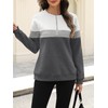 TICTICMISS Womens Sweatshirts Half Zip Fleece Pullover Tops Color Block