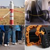 M METERXITY Plastic Barriers Chain, 10Ft Length Black Yellow Plastic