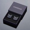 COOEAR Black Cat Ear Gauges, Unique Cartoon Ear Plugs, Stainless
