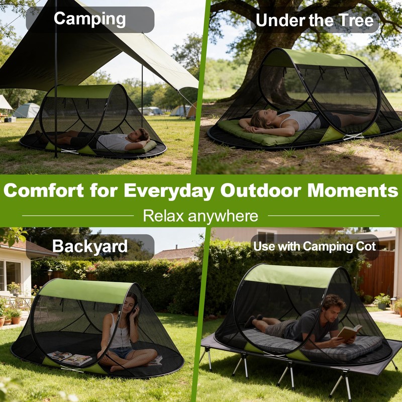 Pop-Up Mosquito Net Tent for Camping, Instant 1 Person Bug