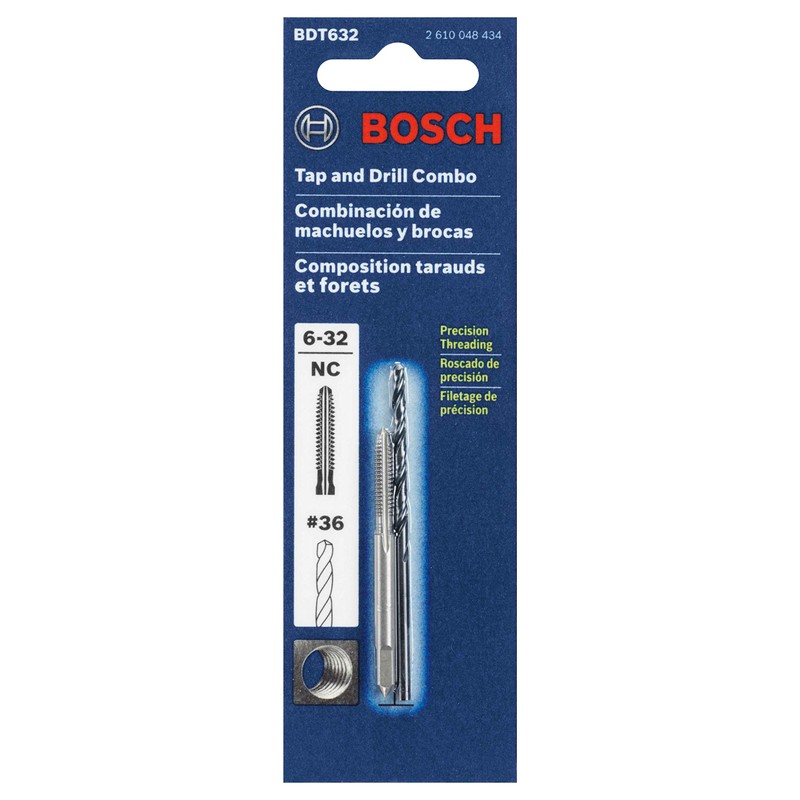 BOSCH BDT632 6-32 Plug Tap and No. 36 Drill Bit