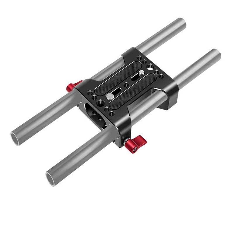 Aswalling Camera Base Plate with Dual 15mm Rod Rail Clamp