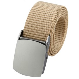 KYEYGWO Casual Nylon Web Duty Men's Belt, Tactical Waistband with Alloy Buckle, Outdoor Sports Designs, brown