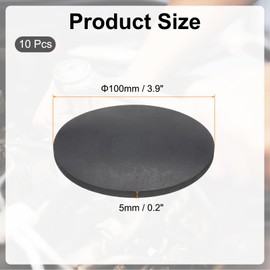 PATIKIL Rubber Solid Discs Washers, 10 Pcs Anti-Vibration Spacer 100mm OD x 5mm Thick Rubber Round Gasket Pad Bushings Spacer Washer for DIY Gasket Craft, Black