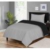 Ev Dekor® Duvet Cover Set Single Grey Black - Soft